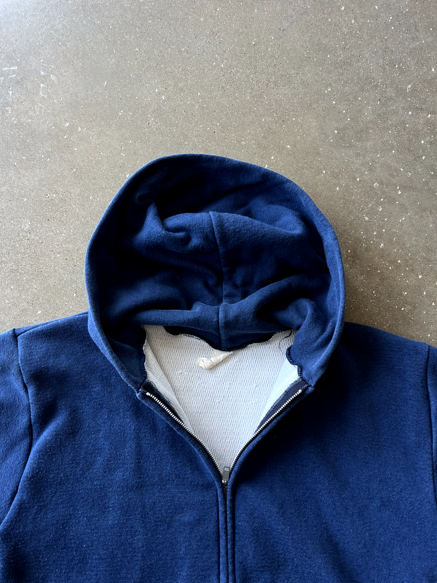 Vintage Navy Blue Zip Up Thermal - M