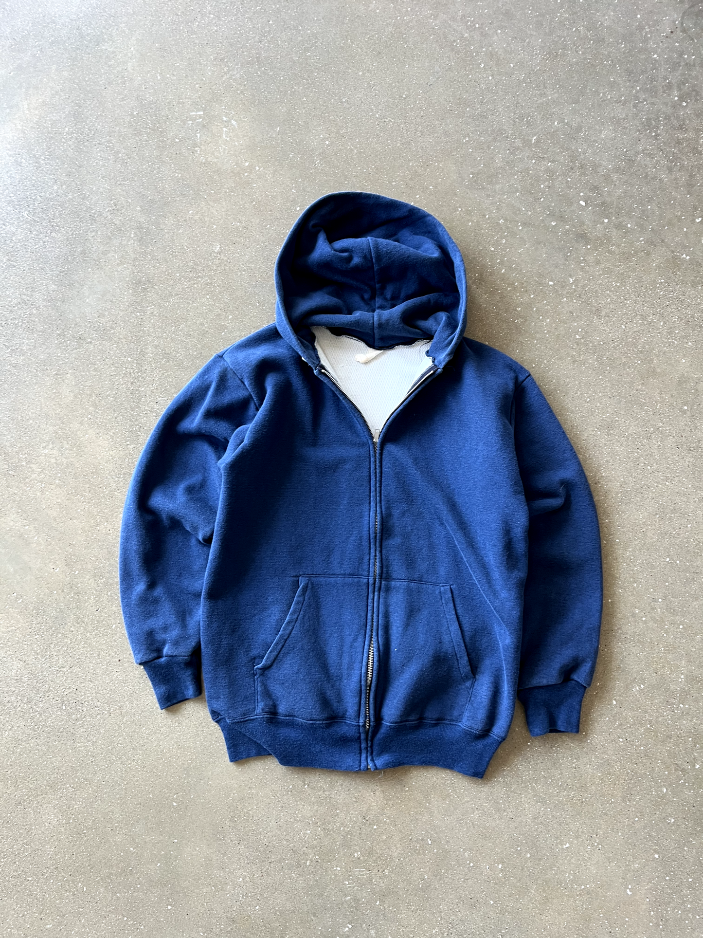 Vintage Navy Blue Zip Up Thermal - M