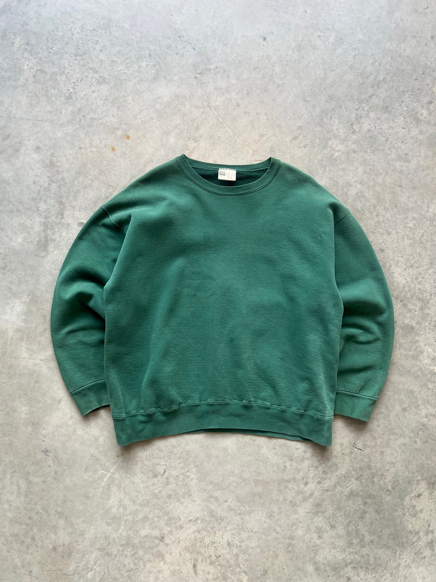 Vintage Forest Green Oversized Blank Crew - XL