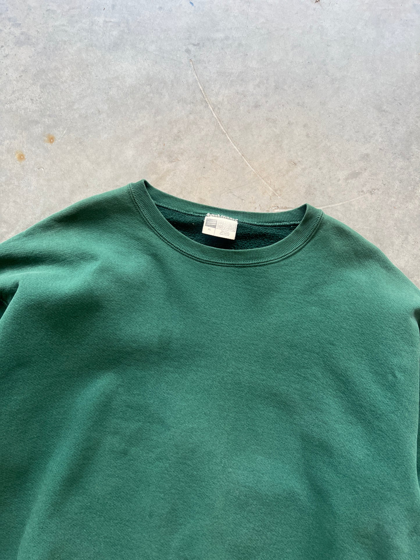 Vintage Forest Green Oversized Blank Crew - XL