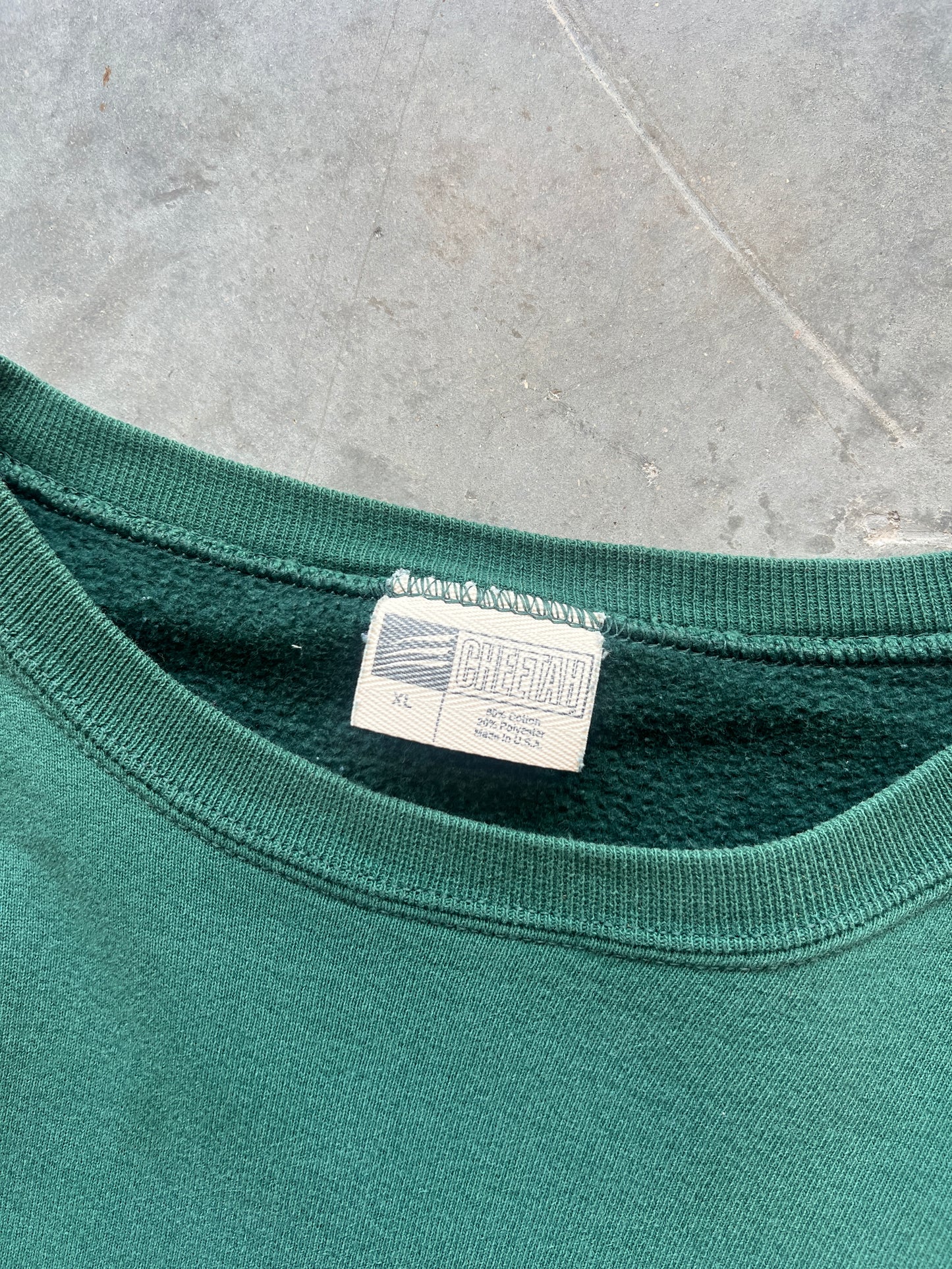 Vintage Forest Green Oversized Blank Crew - XL