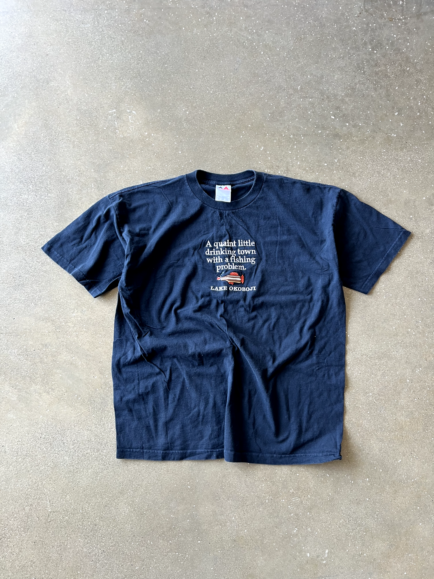 Vintage Navy Blue Spellout Tee - 2XL