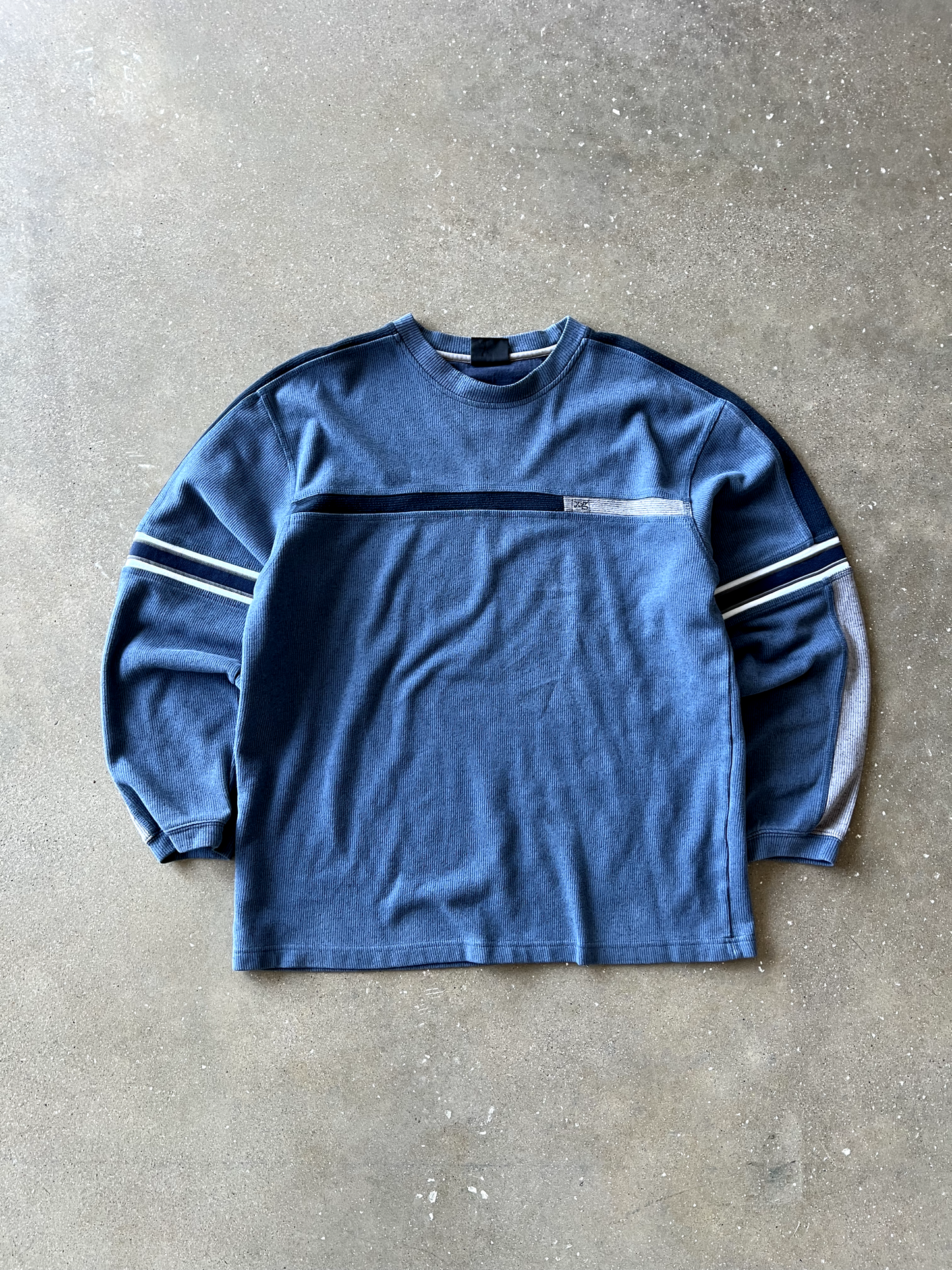 Vintage Blue Striped Long Sleeve - L