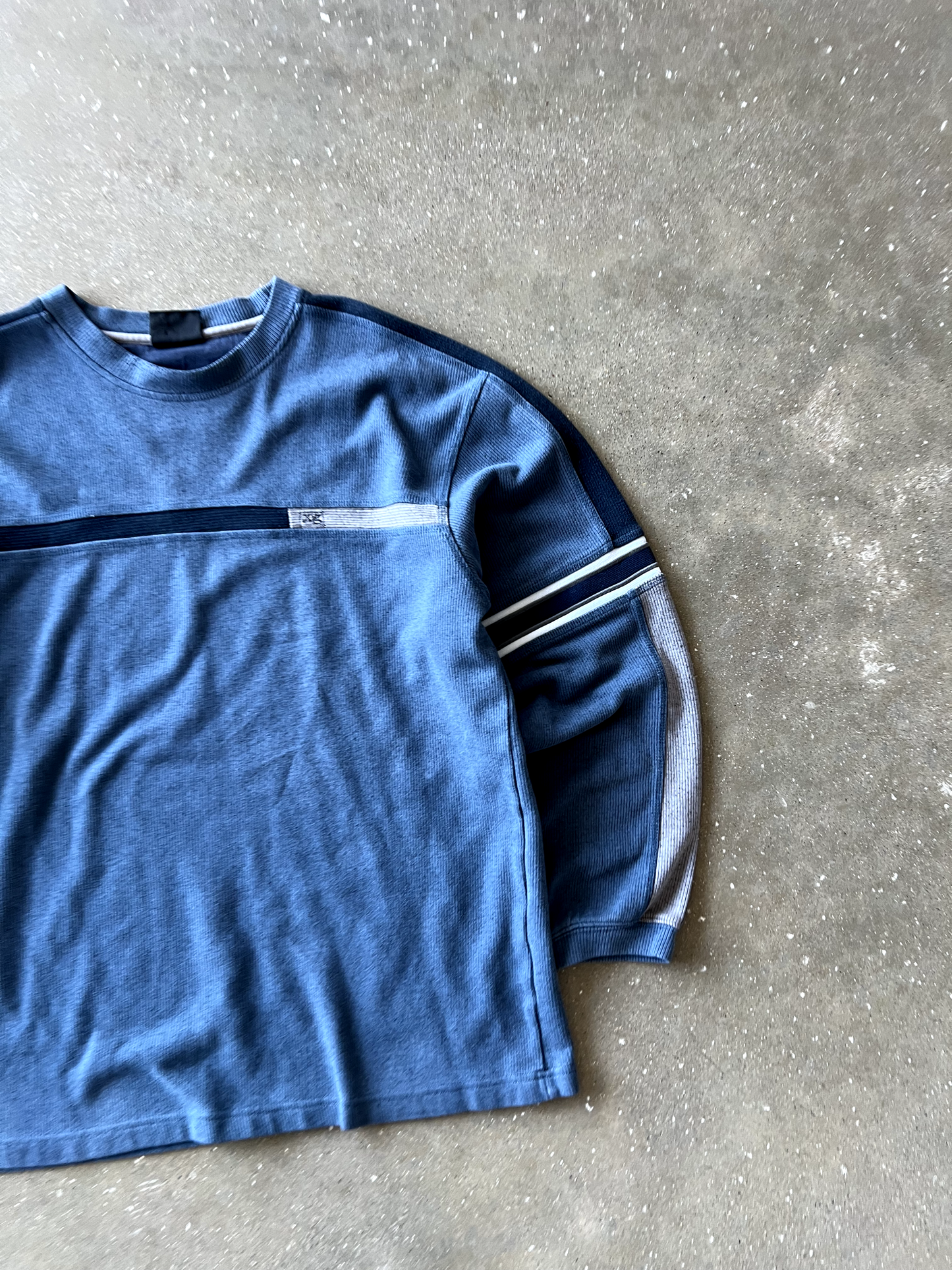Vintage Blue Striped Long Sleeve - L