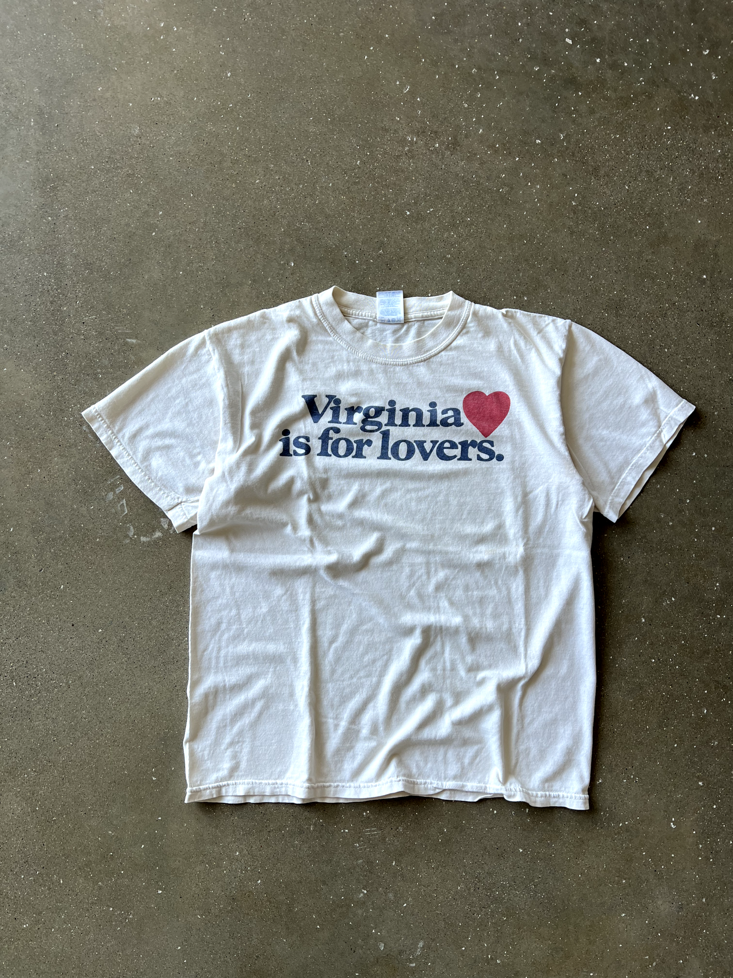 Vintage White Virginia Spellout Tee - M