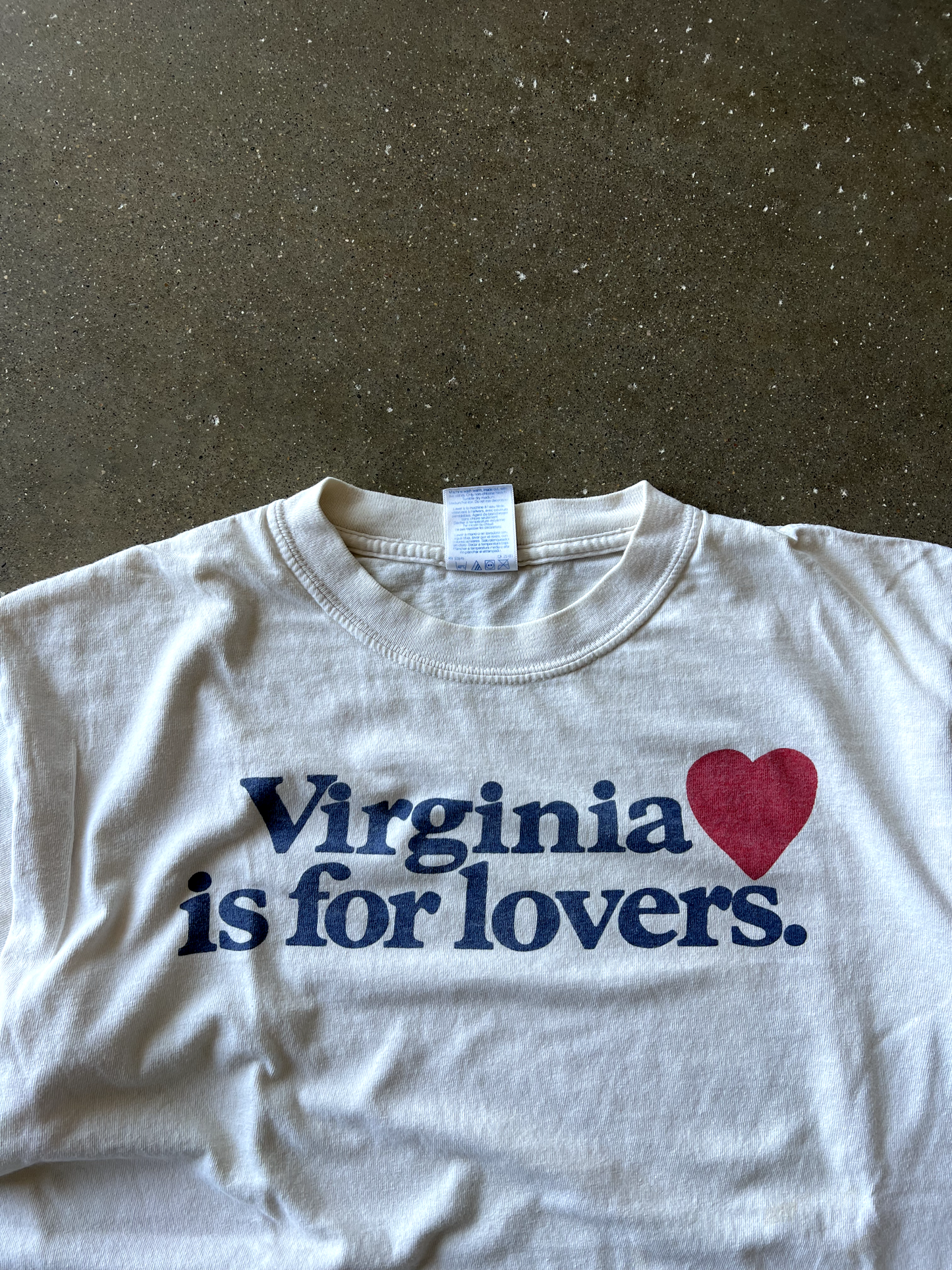 Vintage White Virginia Spellout Tee - M