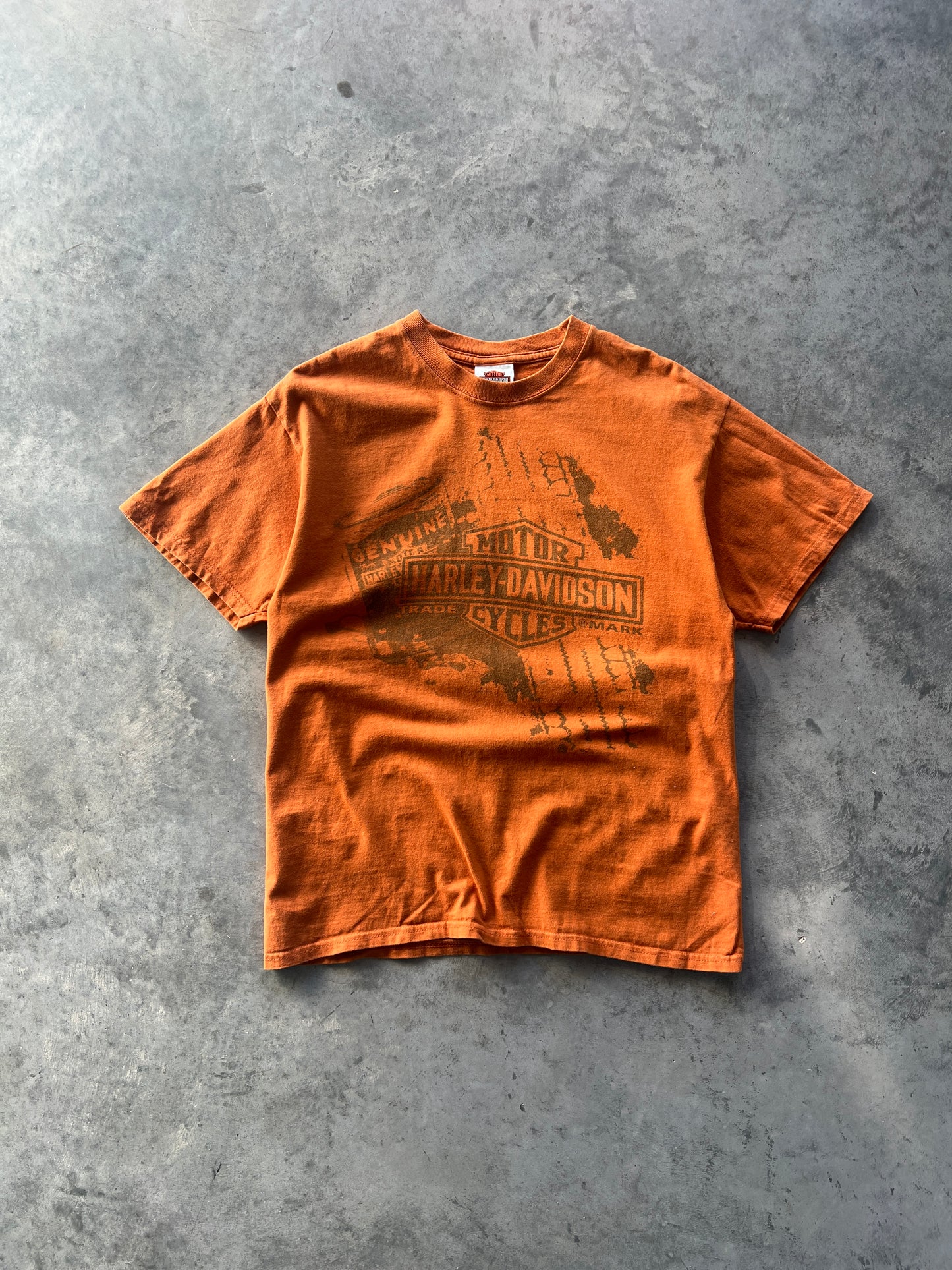 Vintage Orange Harley Davidson Shirt - M