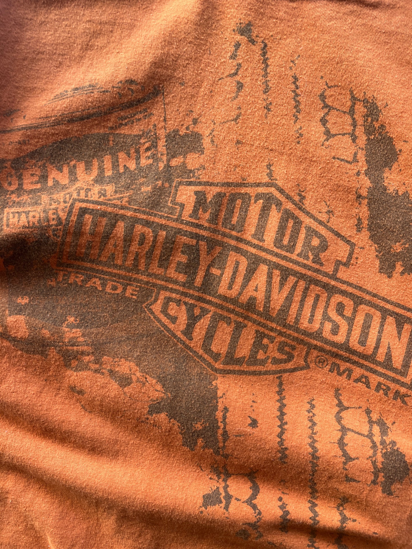 Vintage Orange Harley Davidson Shirt - M