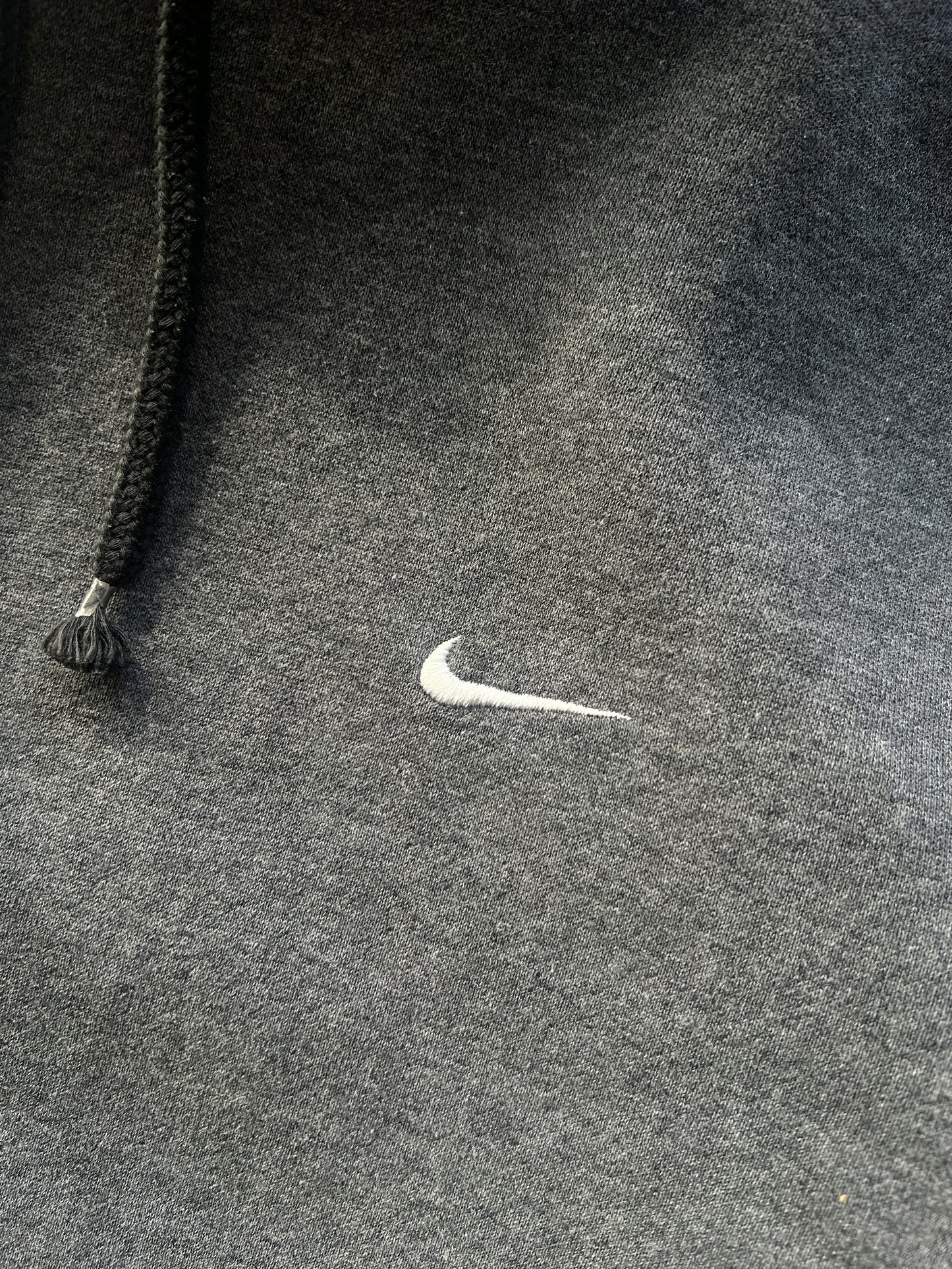 Vintage Grey Nike Swoosh Hoodie - S