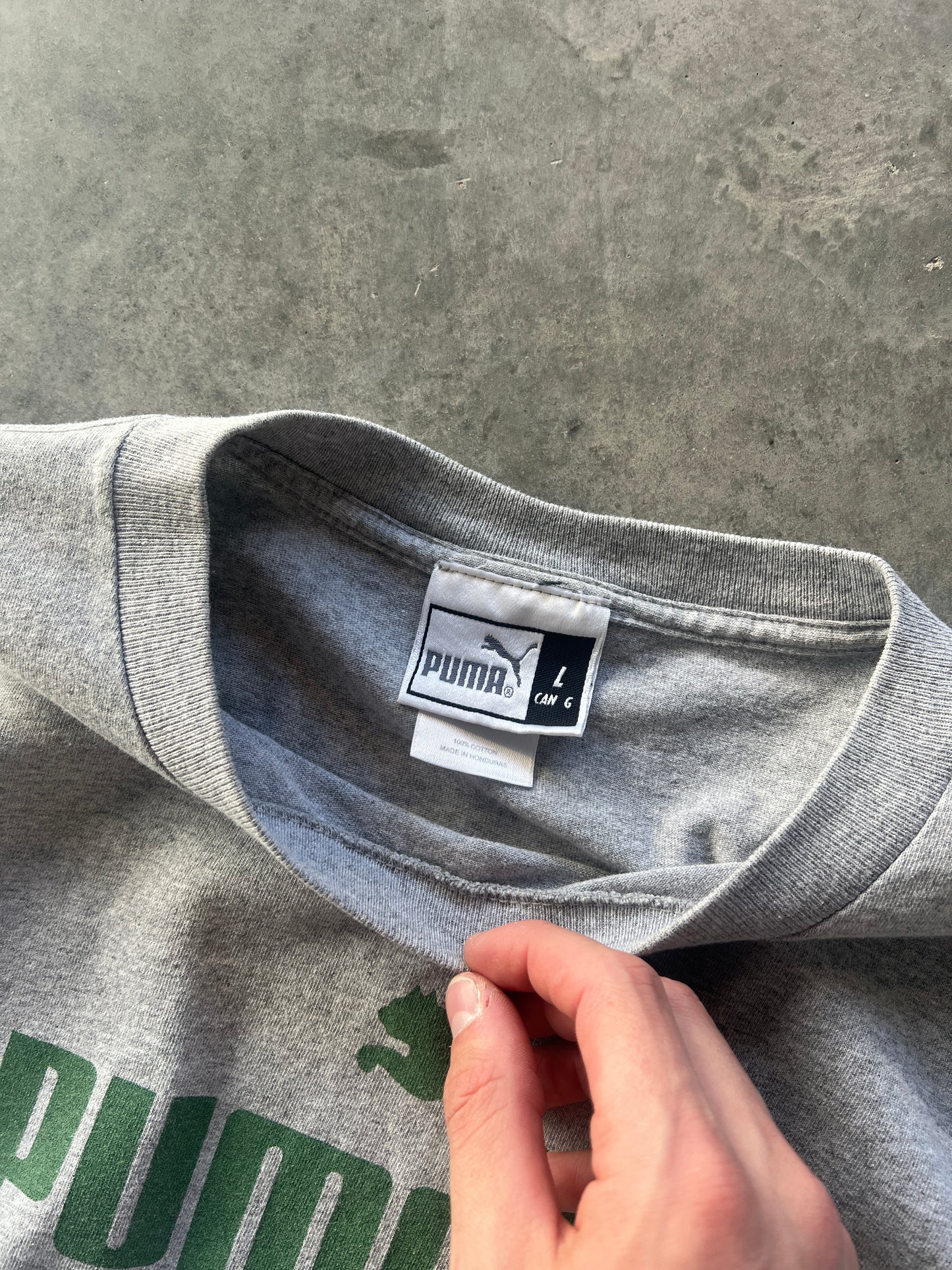 Vintage Grey Puma Spellout Shirt - L