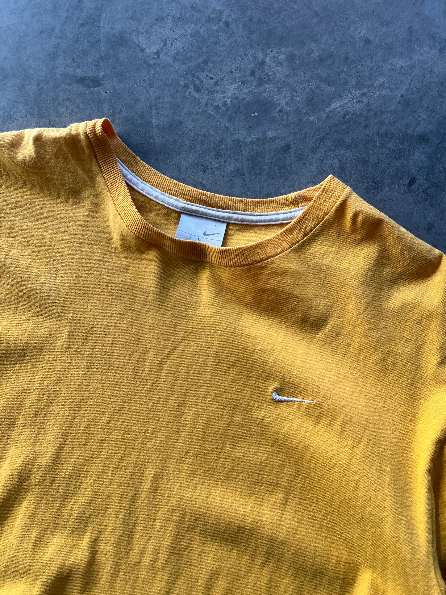 Vintage Yellow Nike Swoosh Shirt - L