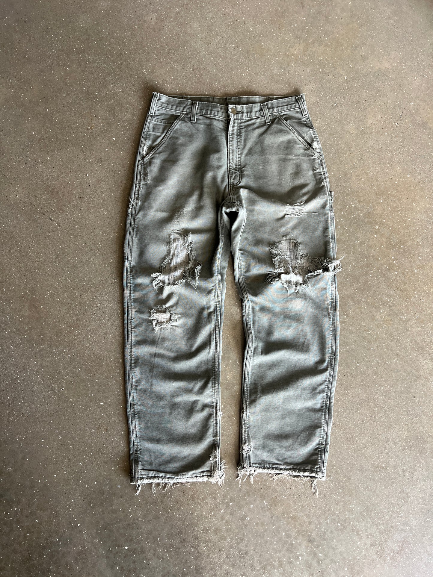 Vintage Faded Distressed Green Carhartt Pants - 34x34