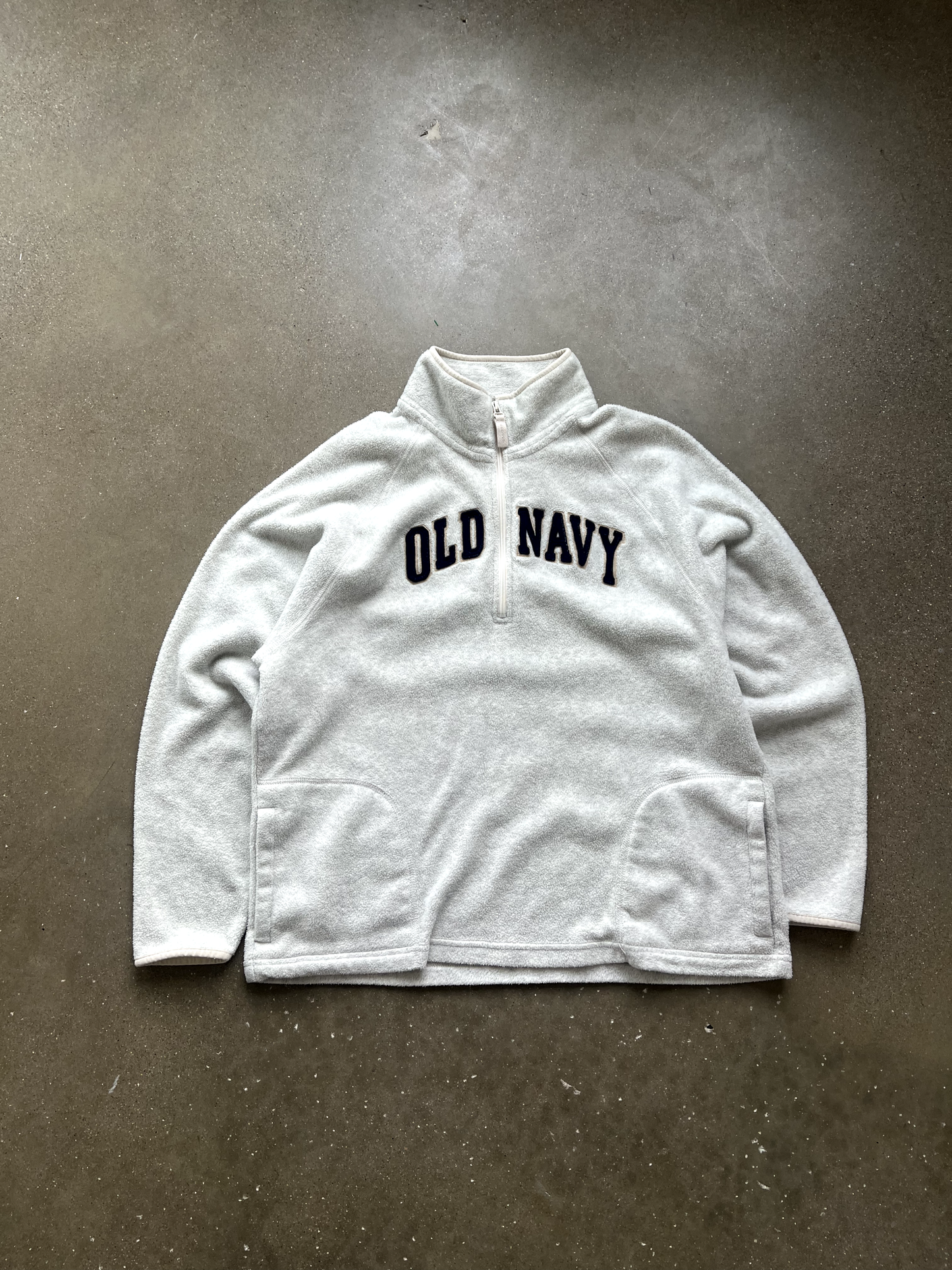 Vintage Cream Fleece Quarter Zip - 2XL