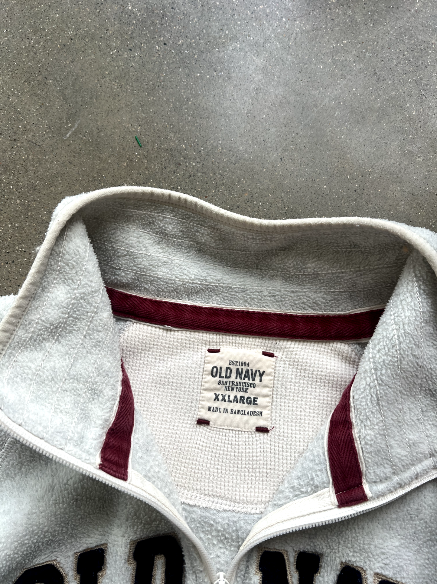 Vintage Cream Fleece Quarter Zip - 2XL