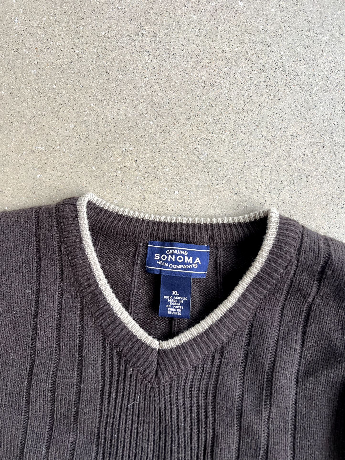 Vintage Brown Striped Sweater - XL