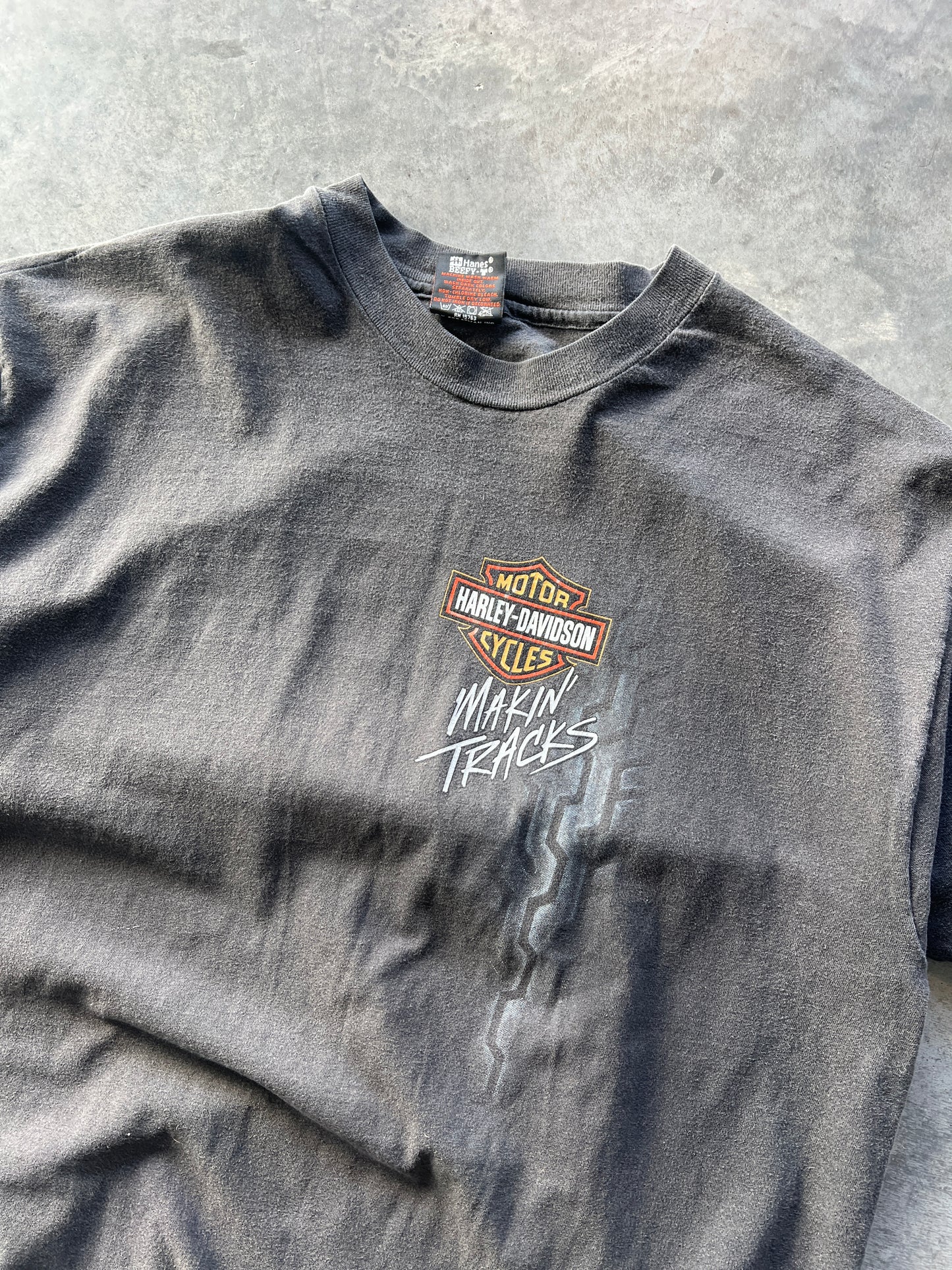 Vintage Faded Black Harley Davidson Shirt - XXL