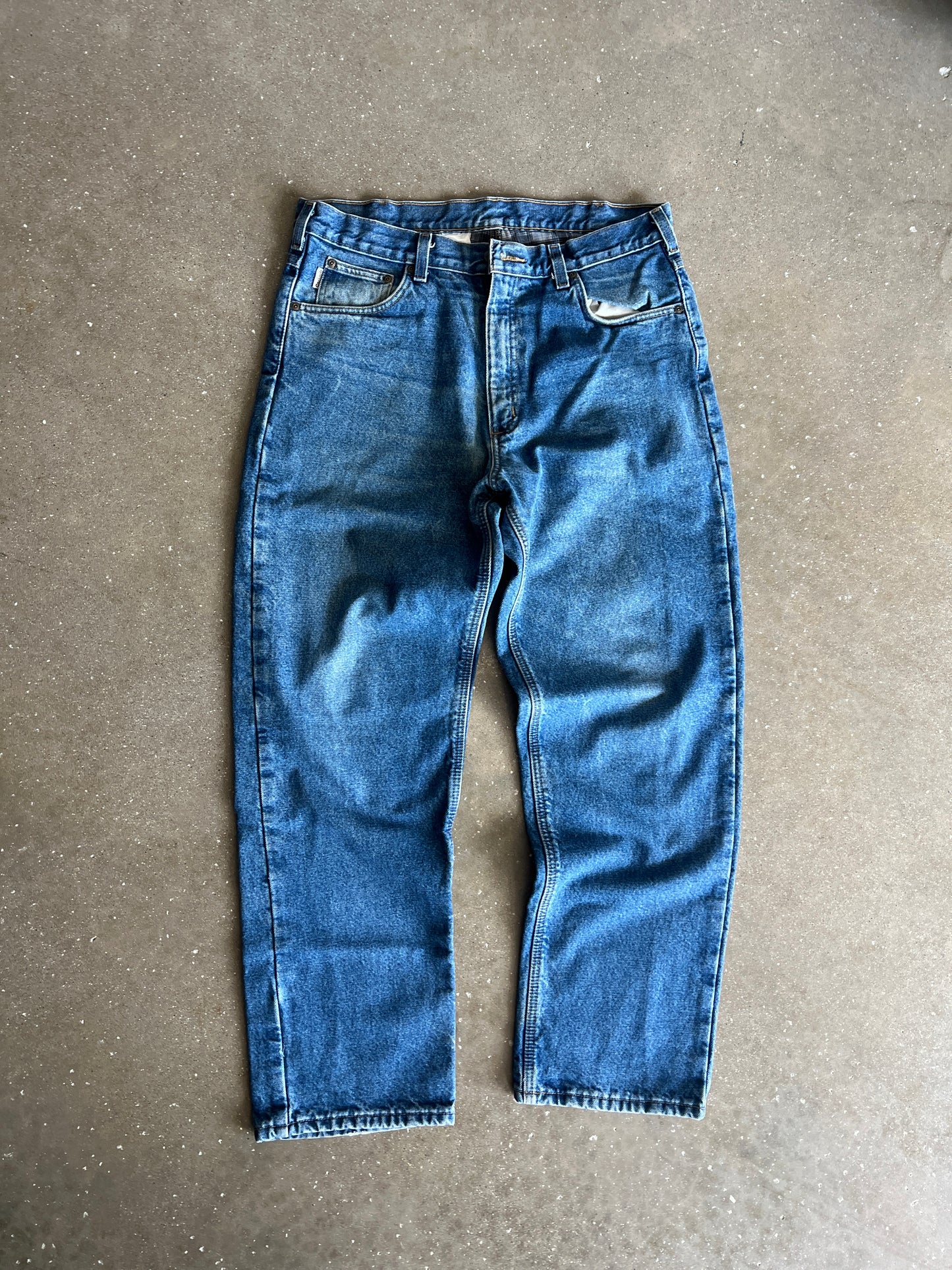 Vintage Faded Blue Denim Carhartt Pants - 36x32