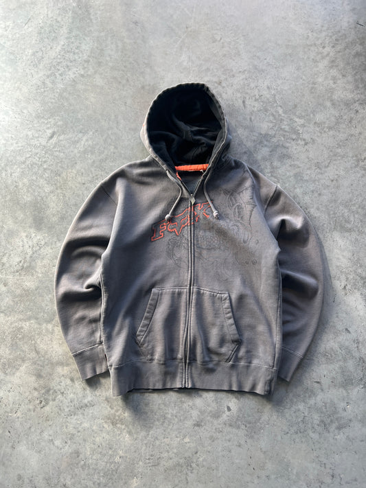 Vintage Dark Grey Fox Racing Hoodie - L