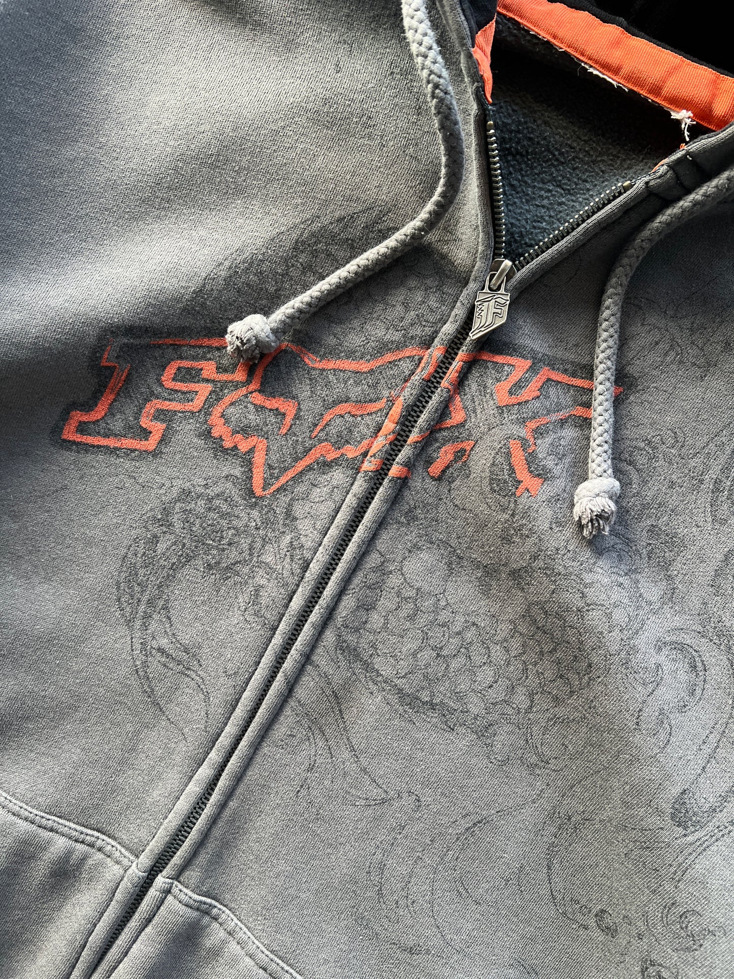 Vintage Dark Grey Fox Racing Hoodie - L