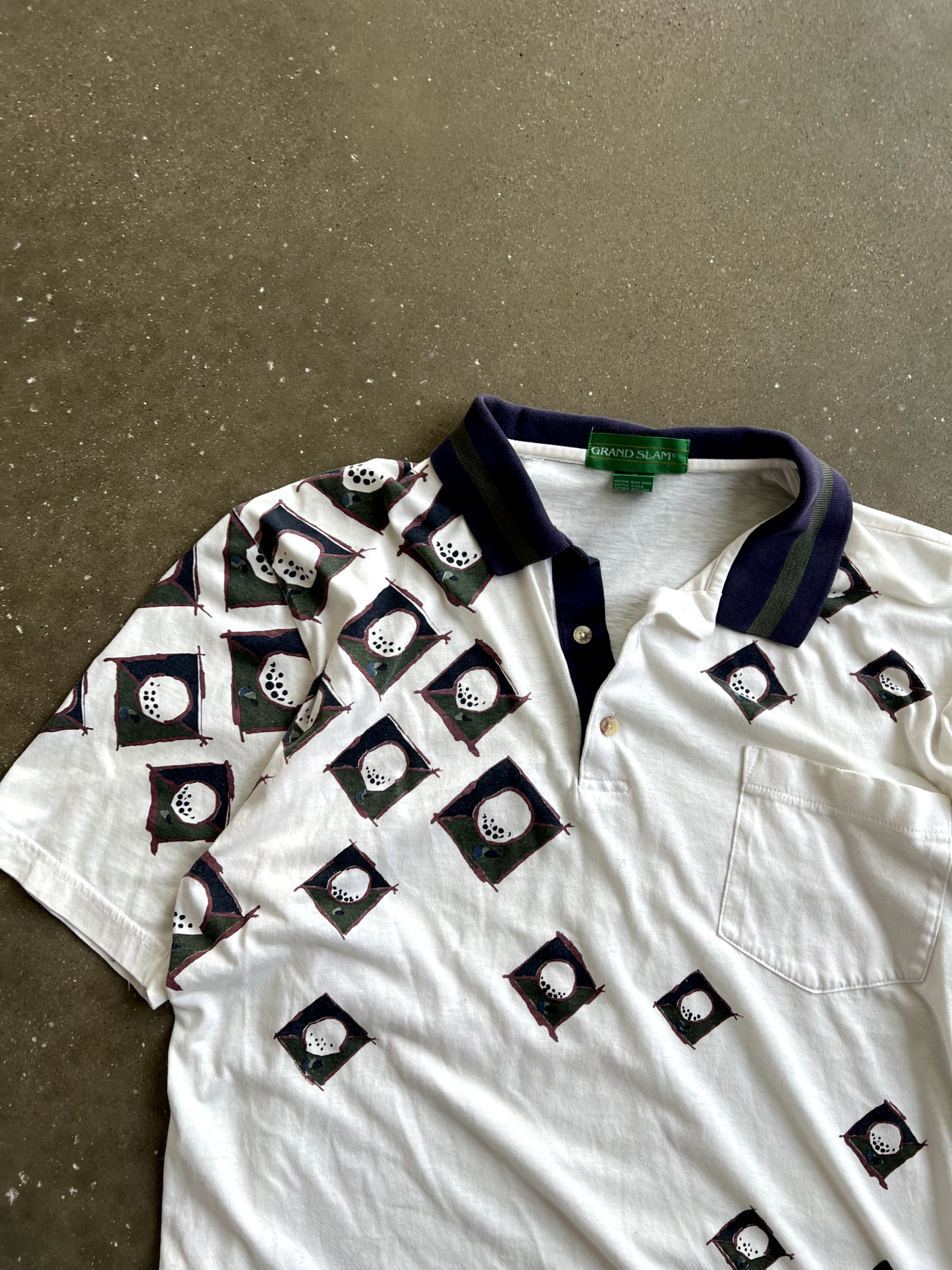 Vintage White Golf Button Up - M