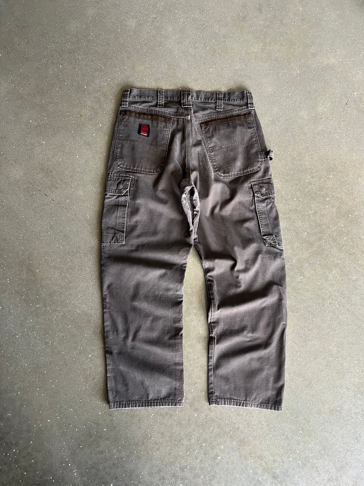 Vintage Dark Brown Wrangler Cargo Pants - 34x30