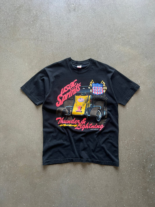 Vintage Black Race T-shirt - XL