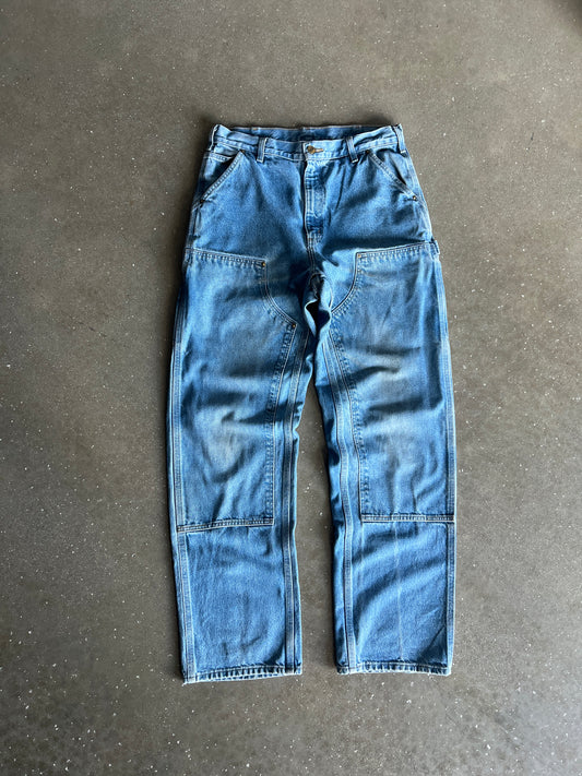 Vintage Denim Blue Carhartt Double Knee Pants  - 33x34
