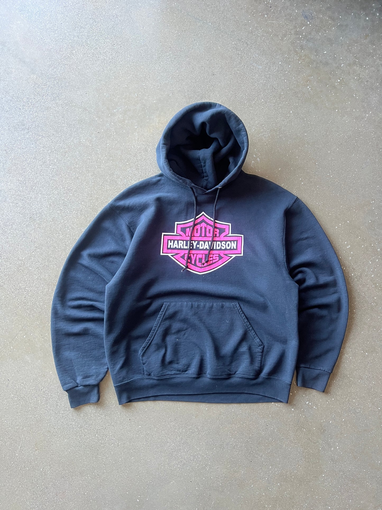 Vintage Black Harley Davidson Hoodie - L