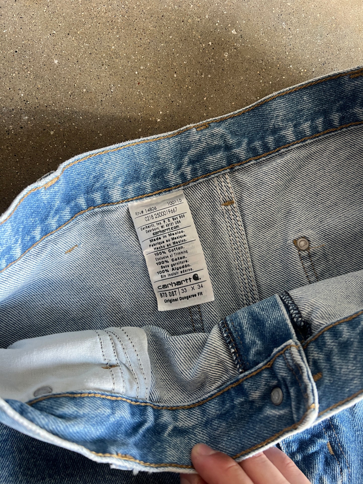 Vintage Denim Blue Carhartt Double Knee Pants  - 33x34