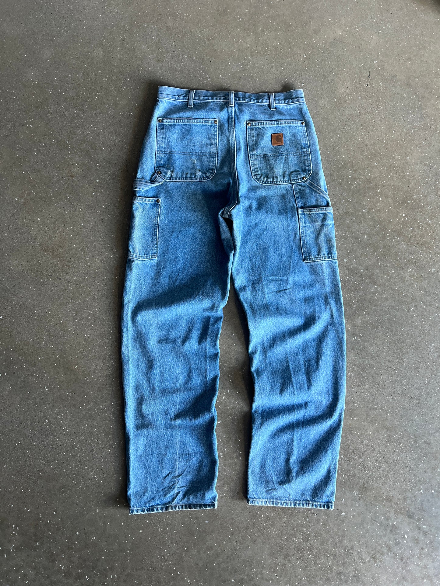 Vintage Denim Blue Carhartt Double Knee Pants  - 33x34