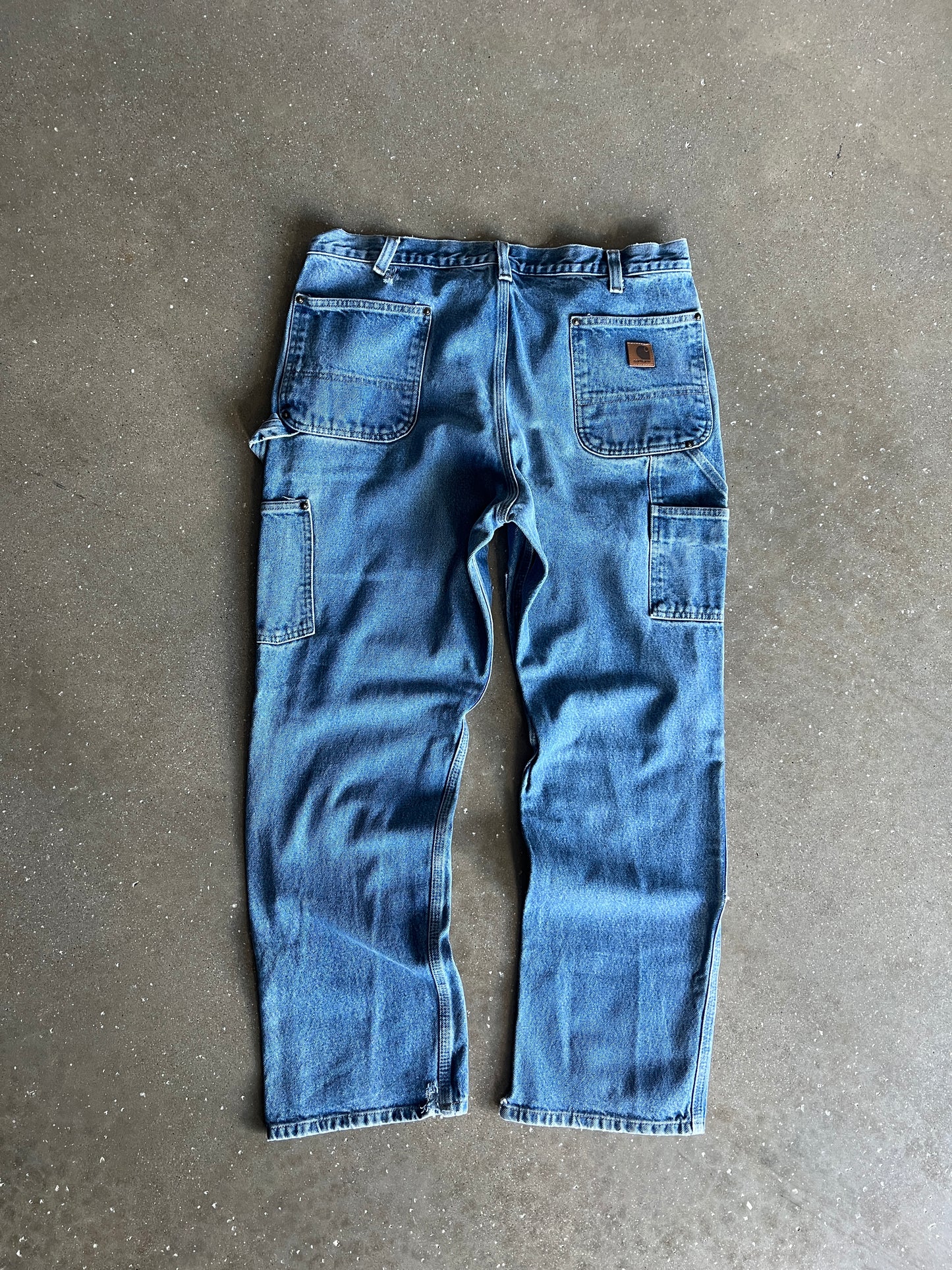 Vintage Denim Blue Carhartt Double Knee Pants  - 38x32
