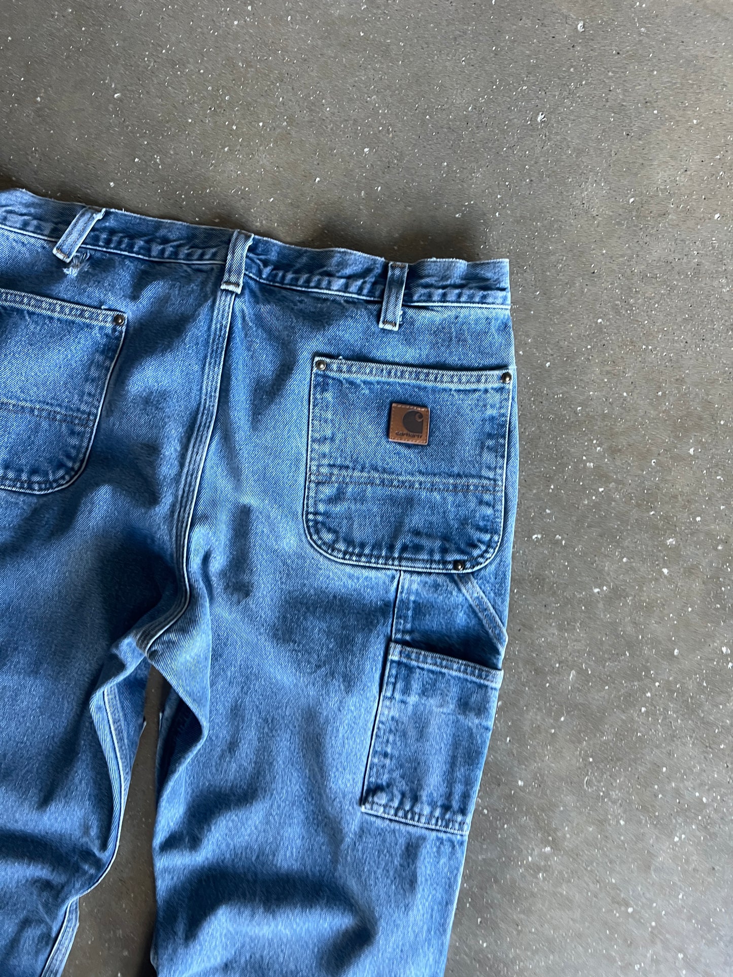 Vintage Denim Blue Carhartt Double Knee Pants  - 38x32