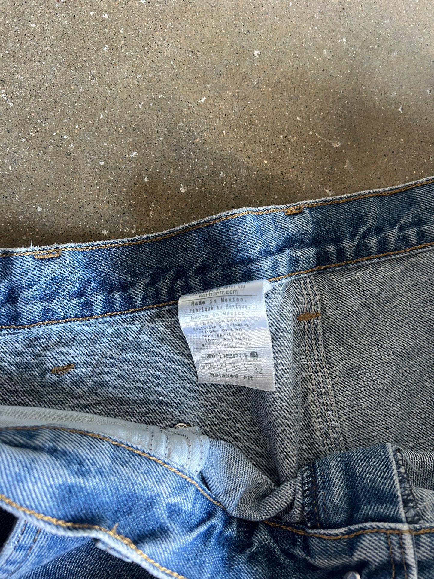 Vintage Denim Blue Carhartt Double Knee Pants  - 38x32