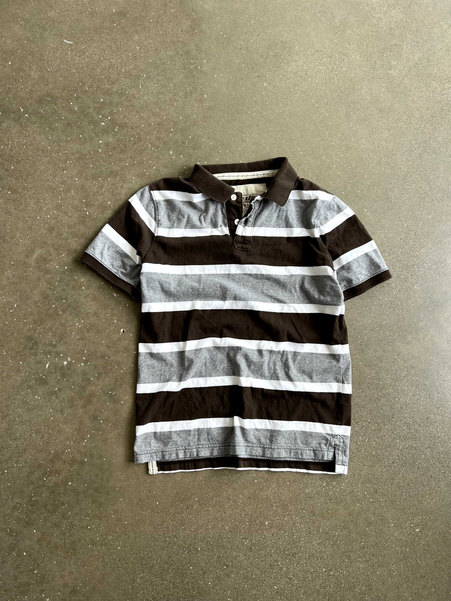 Vintage Striped Quarter Polo - XL