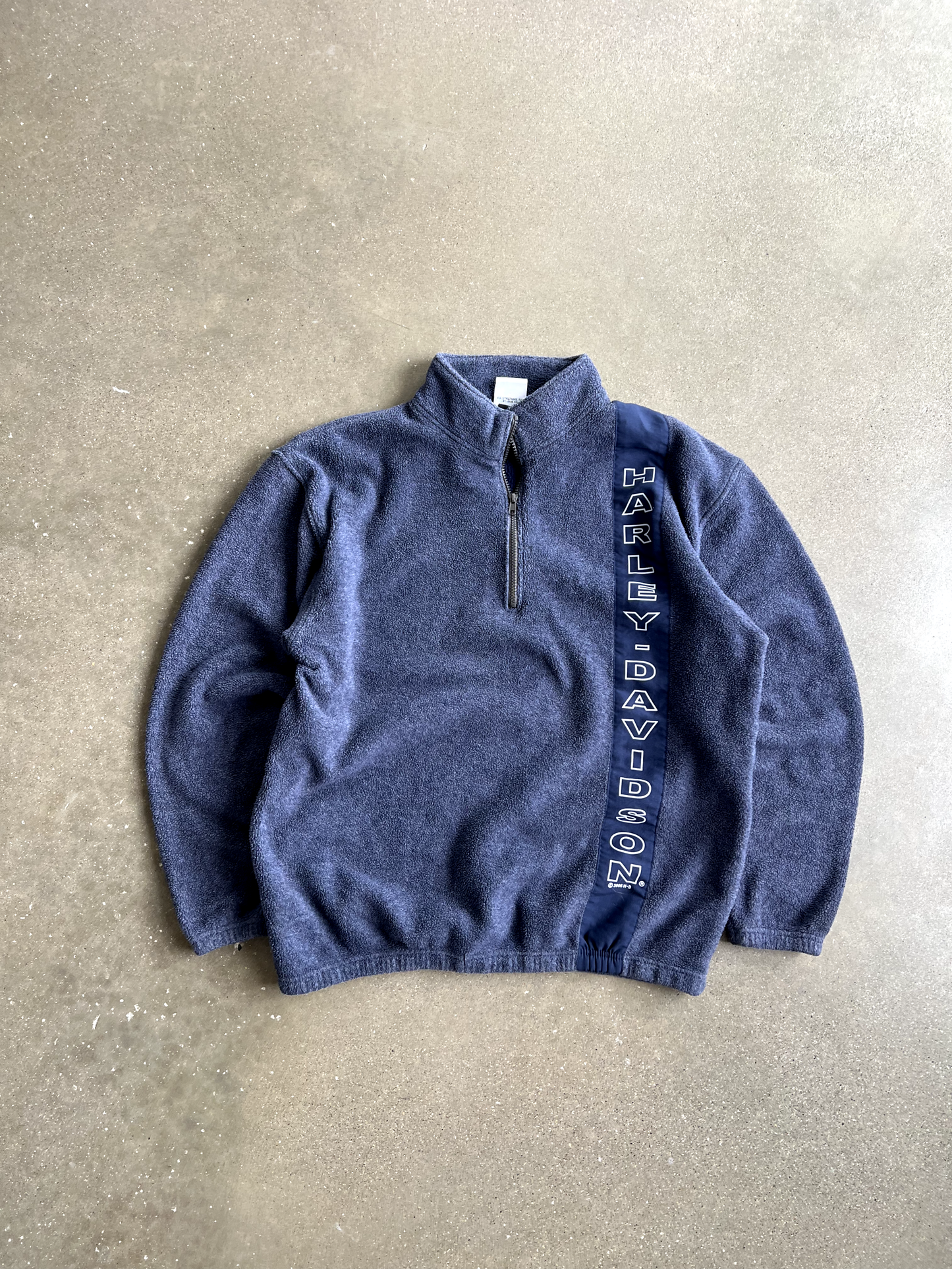Vintage Navy Blue Harley Quarter Zip - XL