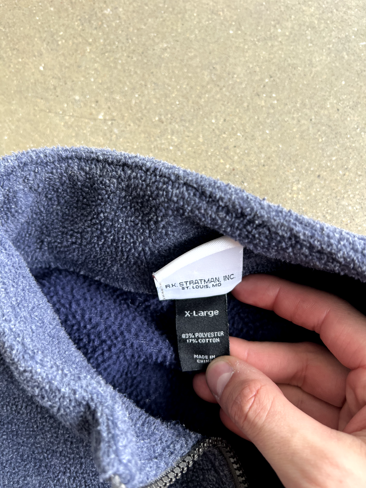 Vintage Navy Blue Harley Quarter Zip - XL