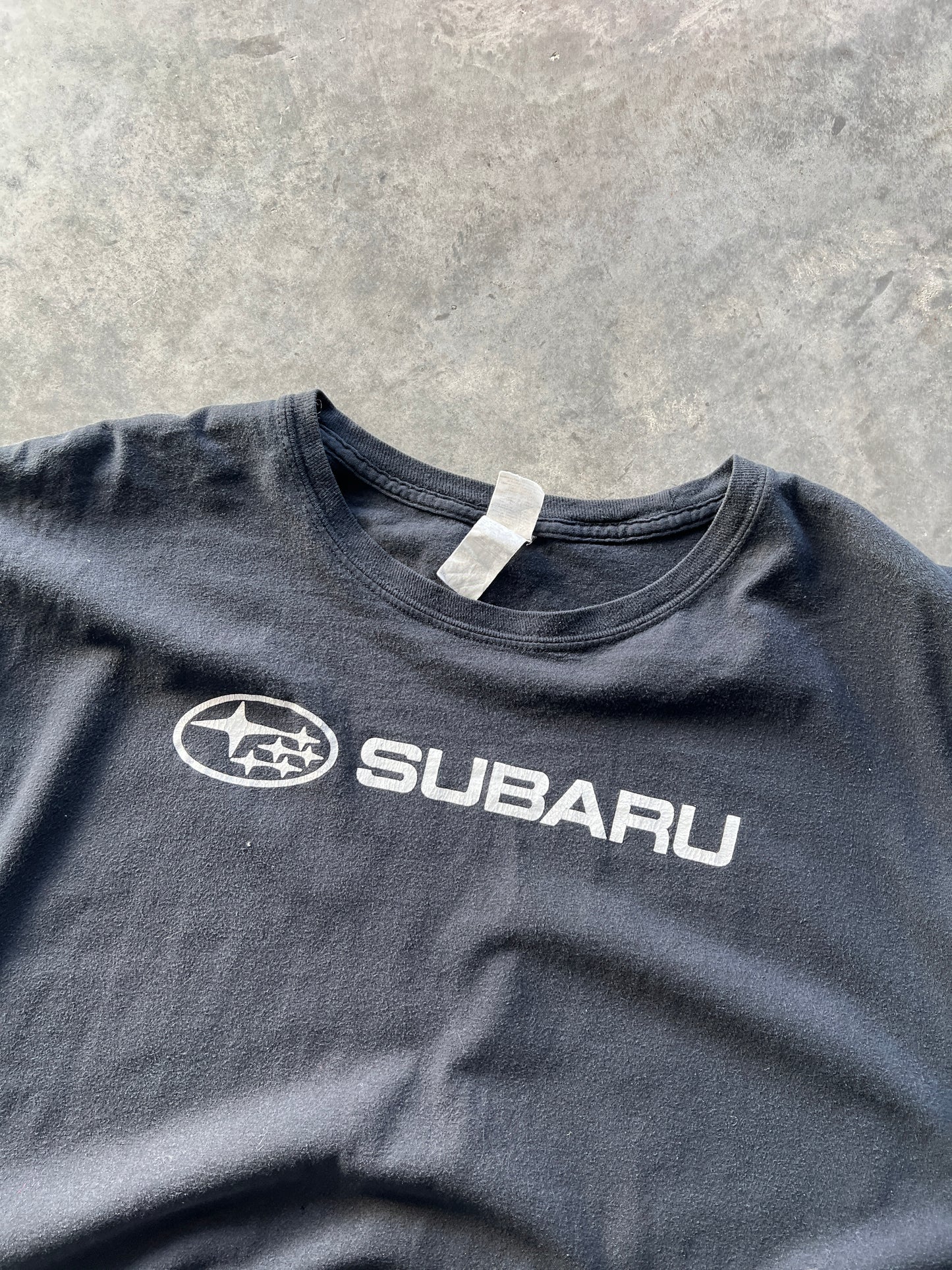 Vintage Black Subaru Spellout Shirt - XXL