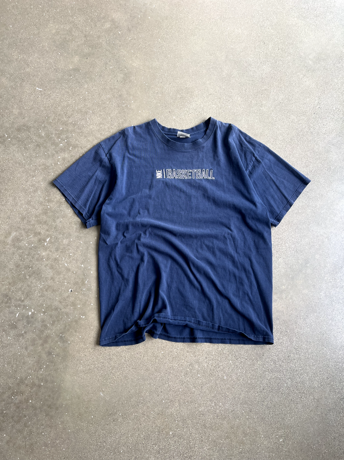 Vintage Navy Blue Nike Basketball Tee - L