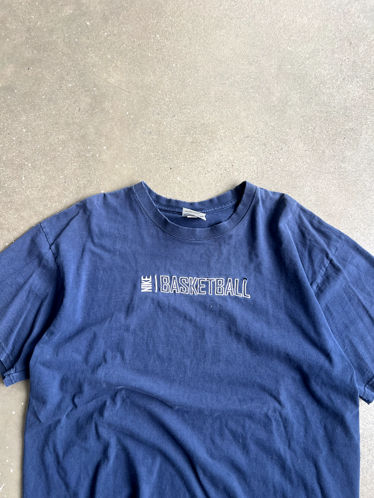 Vintage Navy Blue Nike Basketball Tee - L