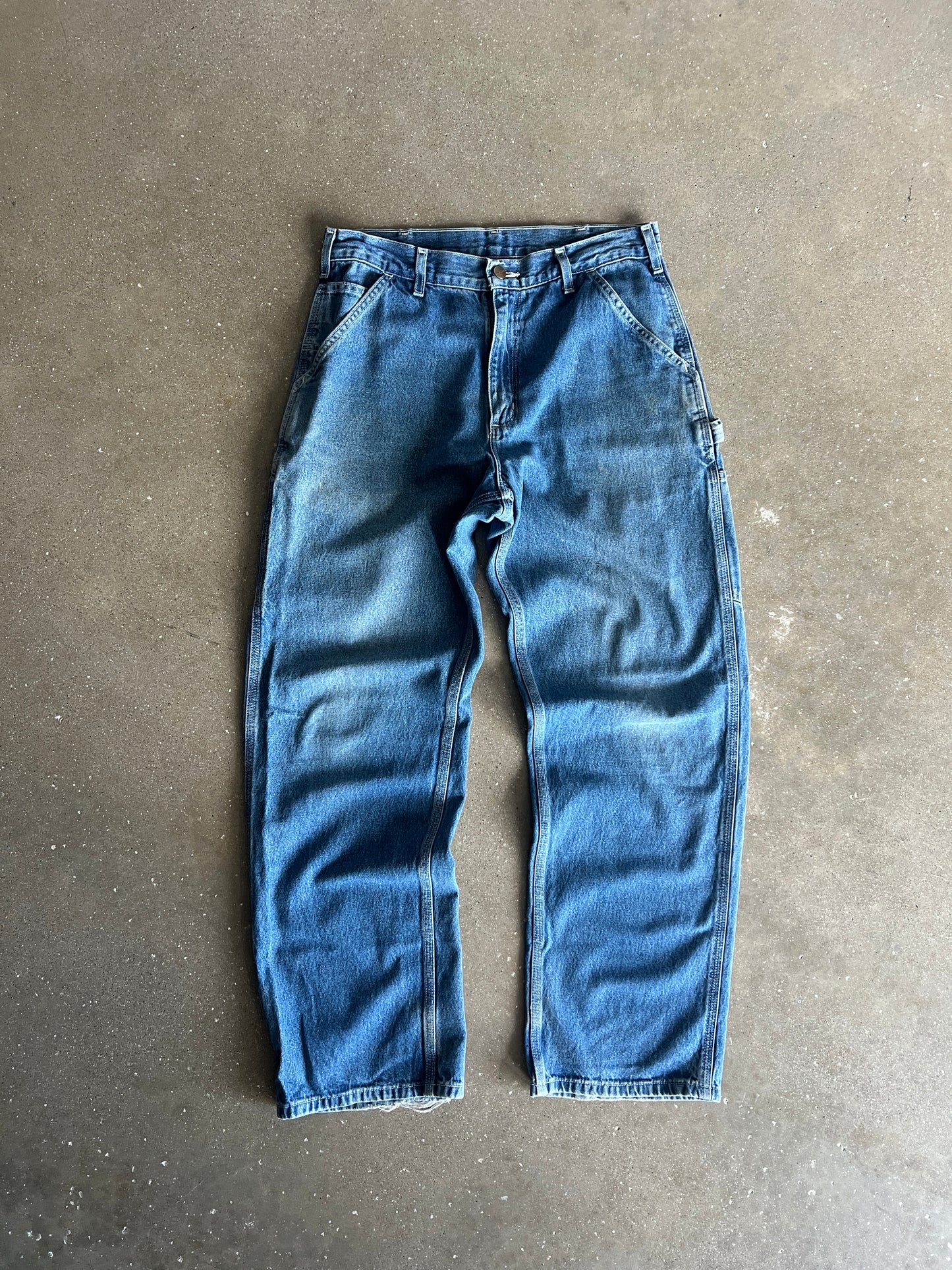 Vintage Dark Wash Carhartt Carpenter Pants - 33x32