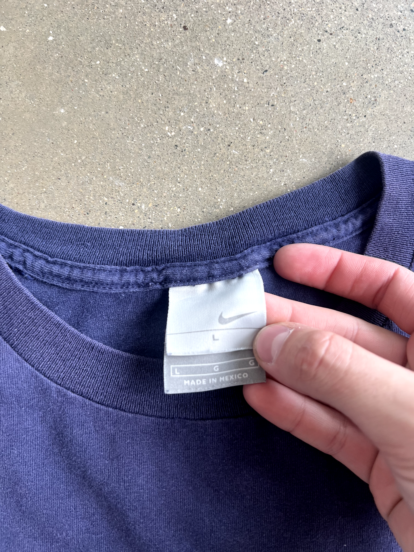 Vintage Navy Blue Nike Air Swoosh Tee - L