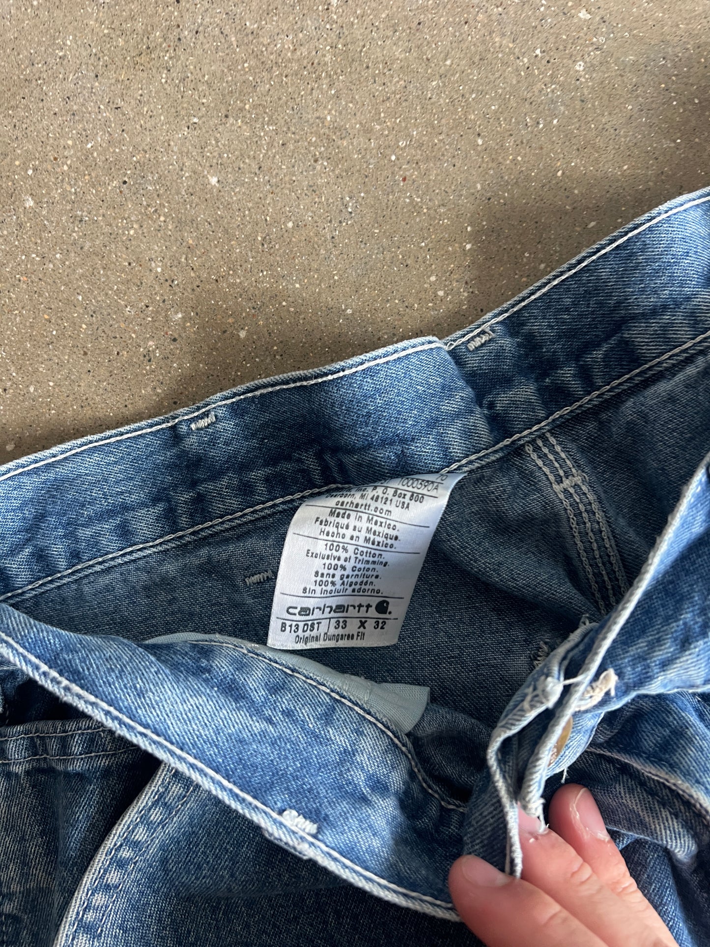 Vintage Dark Wash Carhartt Carpenter Pants - 33x32