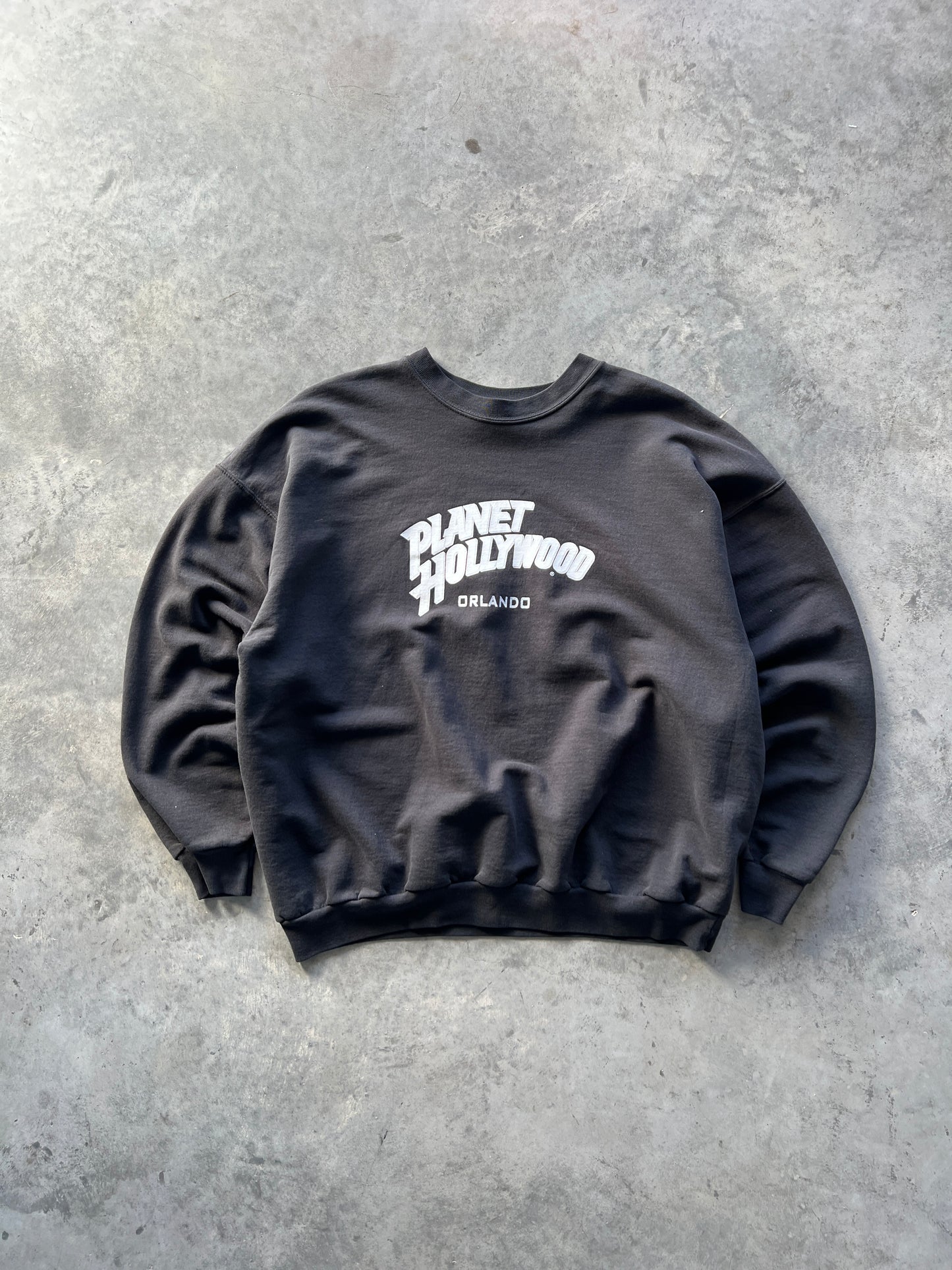 Vintage Black Planet Hollywood Crew - XL