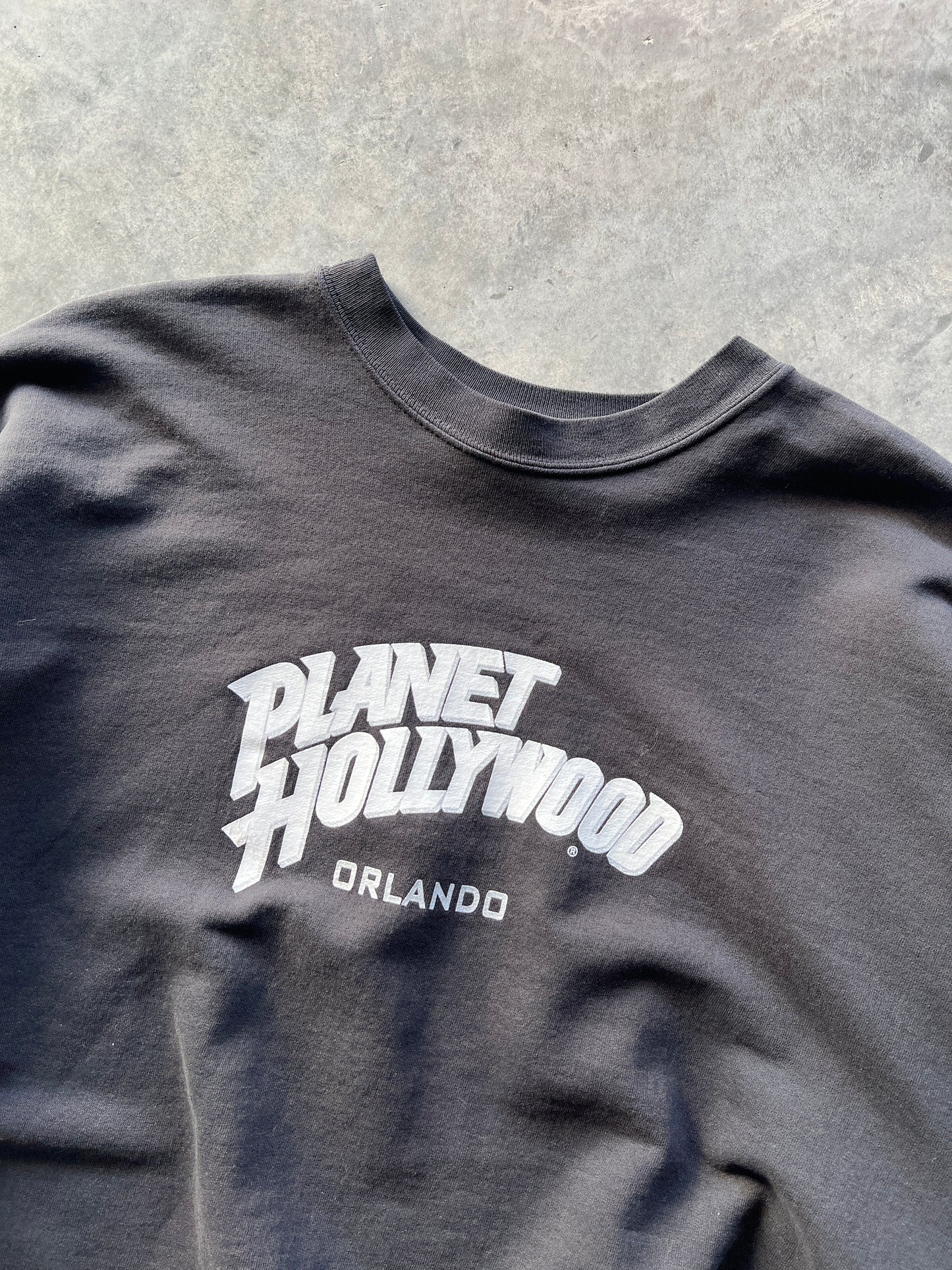 Vintage Black Planet Hollywood Crew - XL