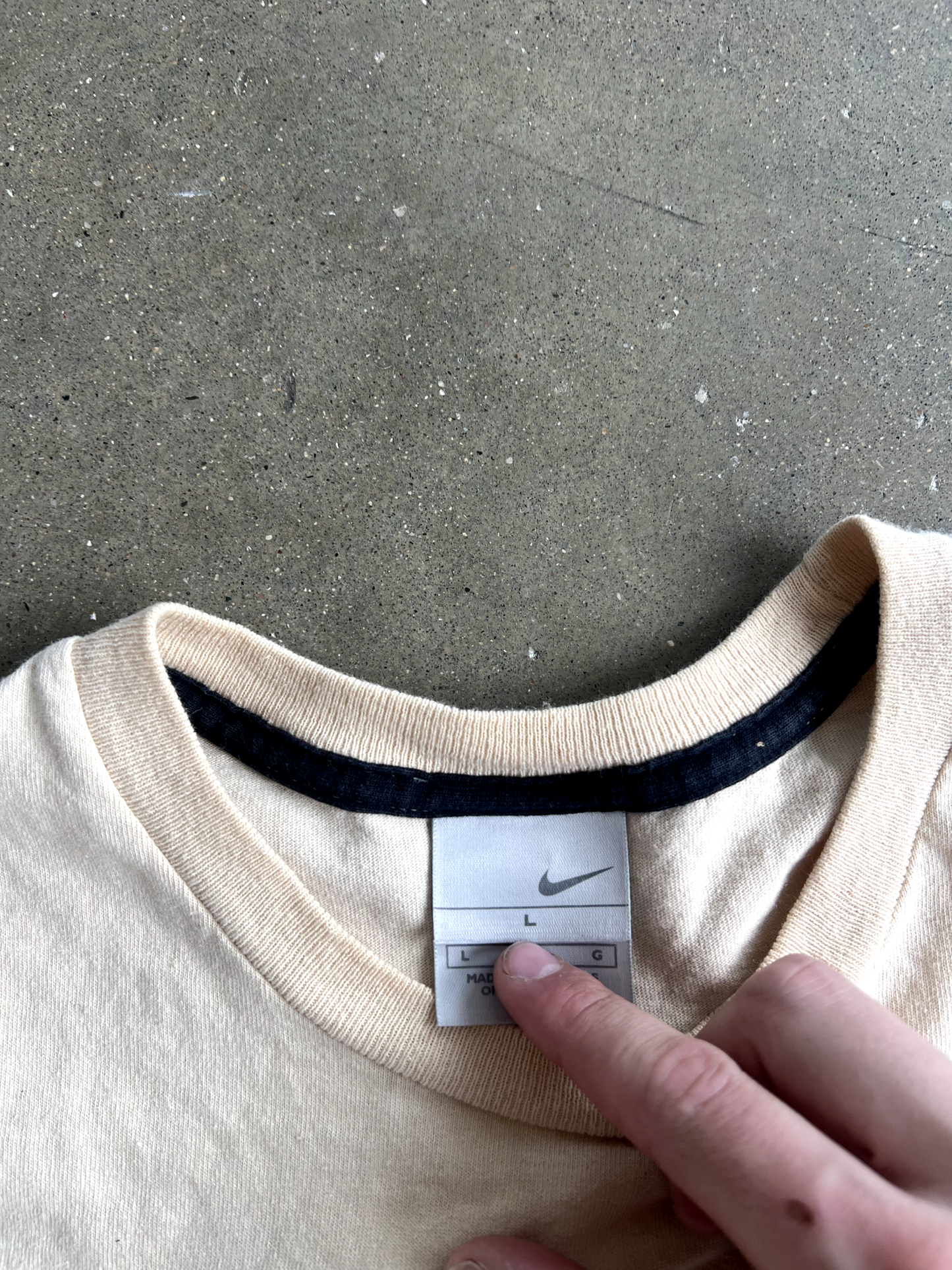Vintage Cream Striped Button Up - L