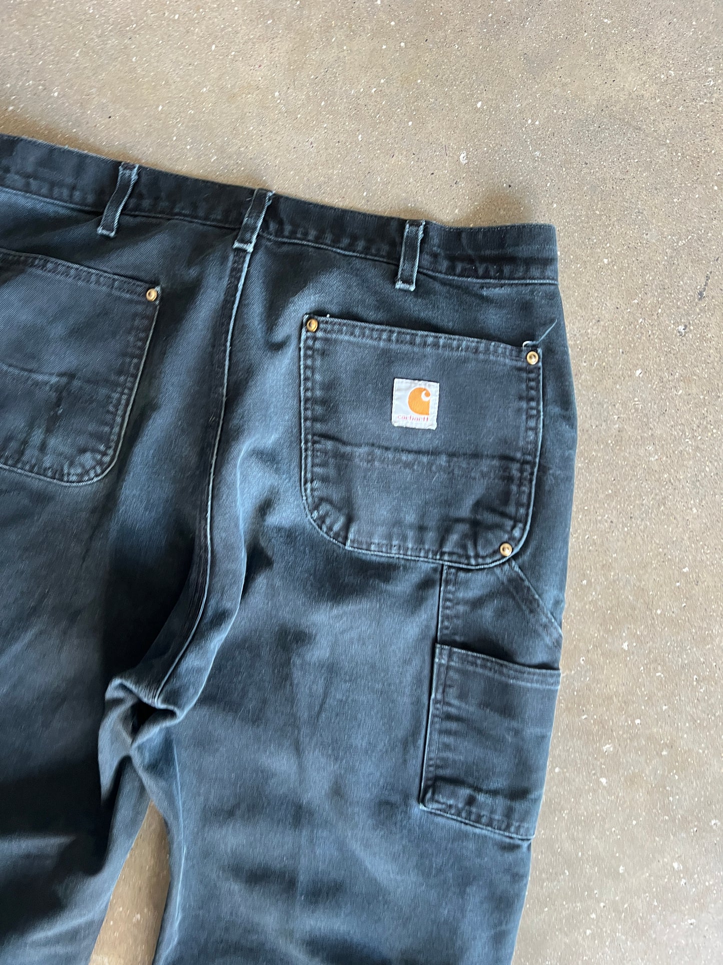 Vintage Faded Black Carhartt Double Knee Pants - 36x34