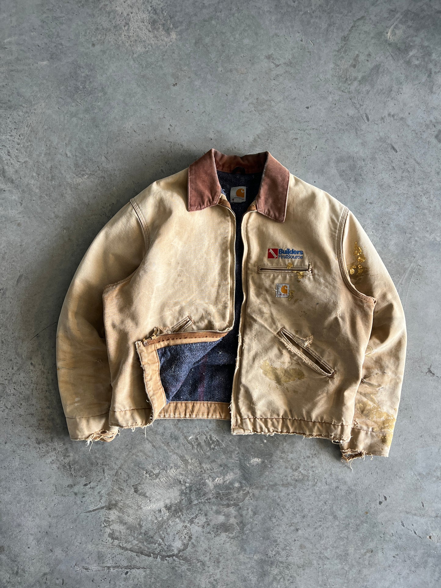 Vintage Thrashed Tan Carhartt Detroit - XXL