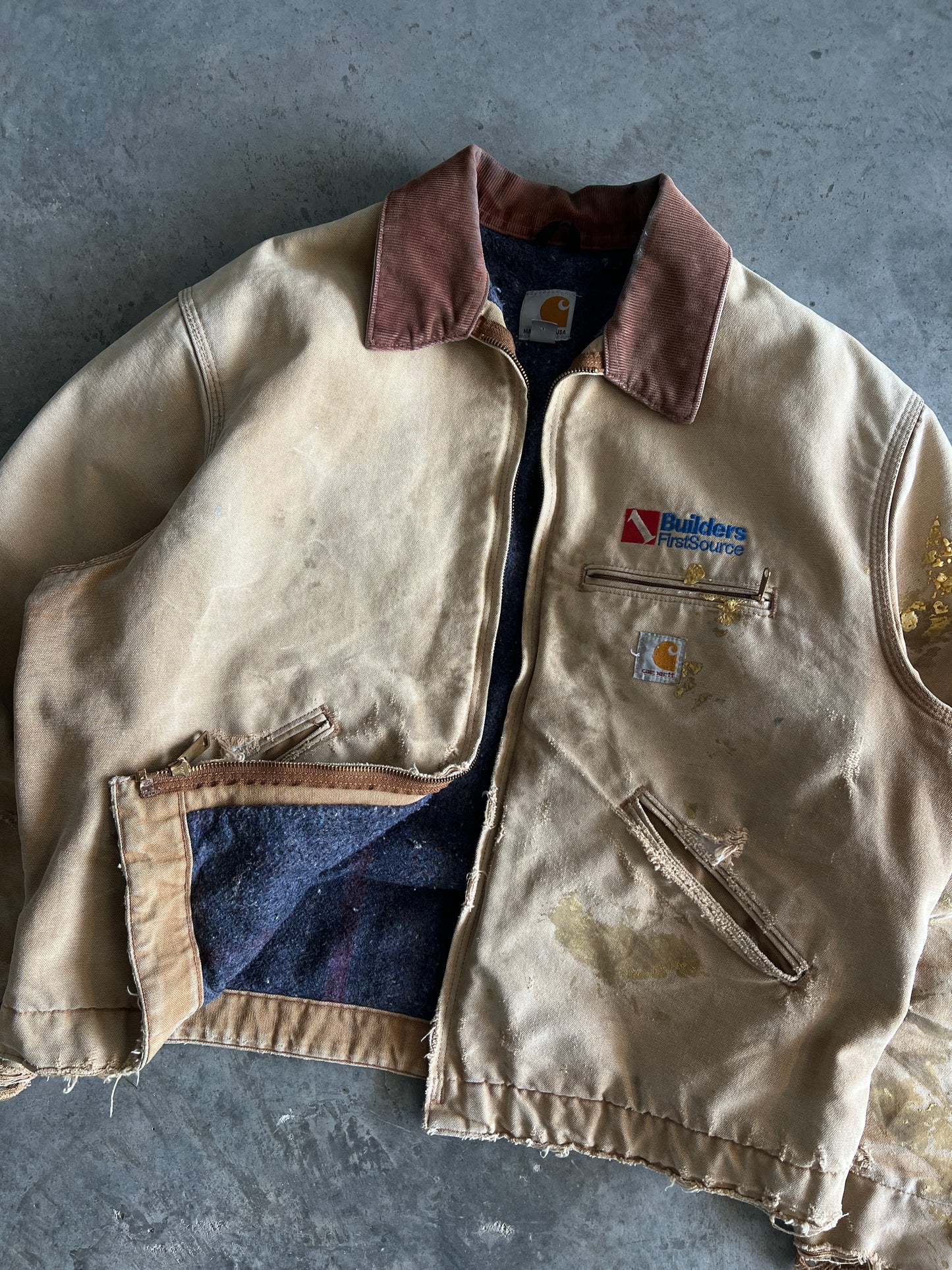 Vintage Thrashed Tan Carhartt Detroit - XXL