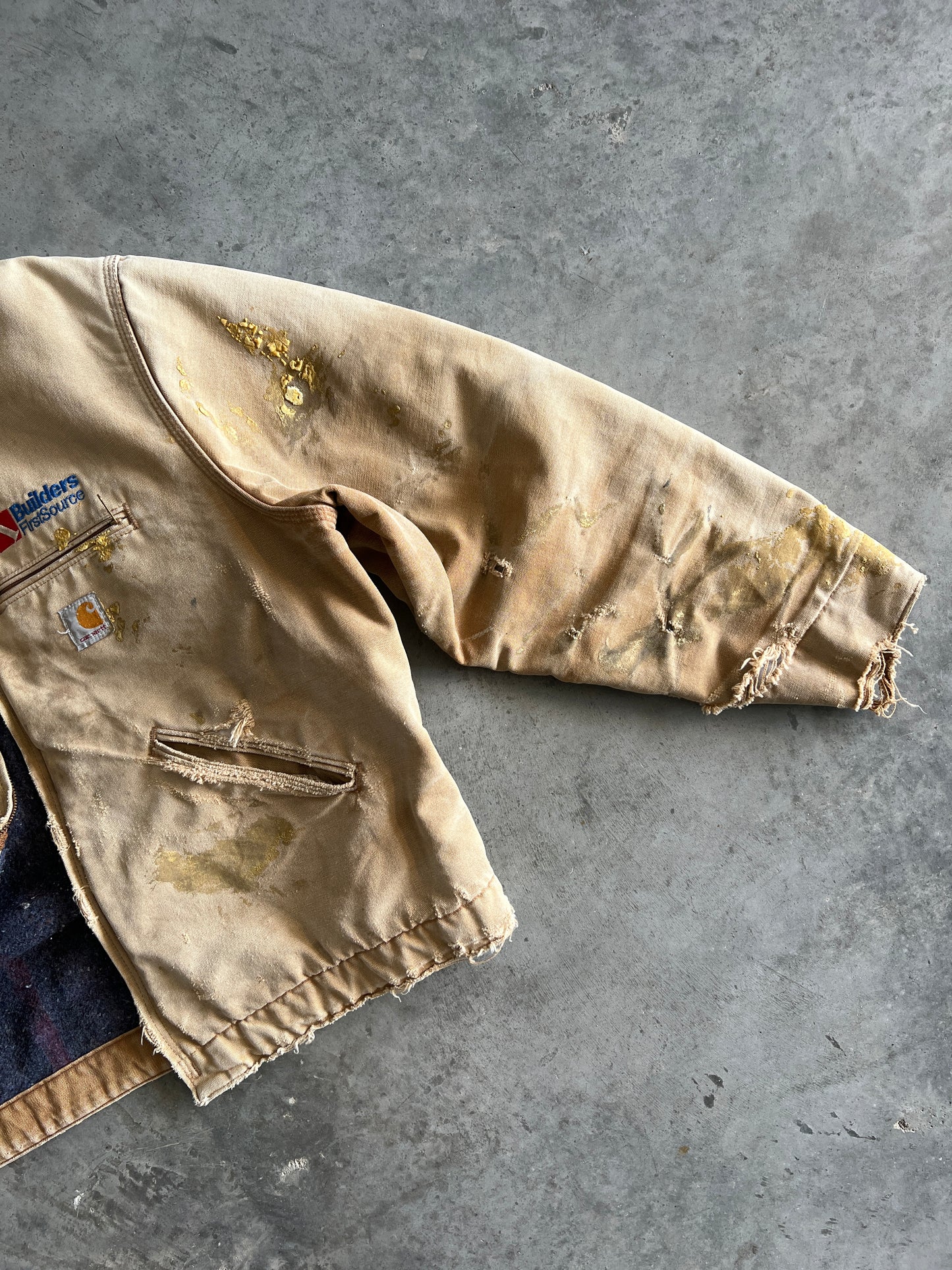 Vintage Thrashed Tan Carhartt Detroit - XXL