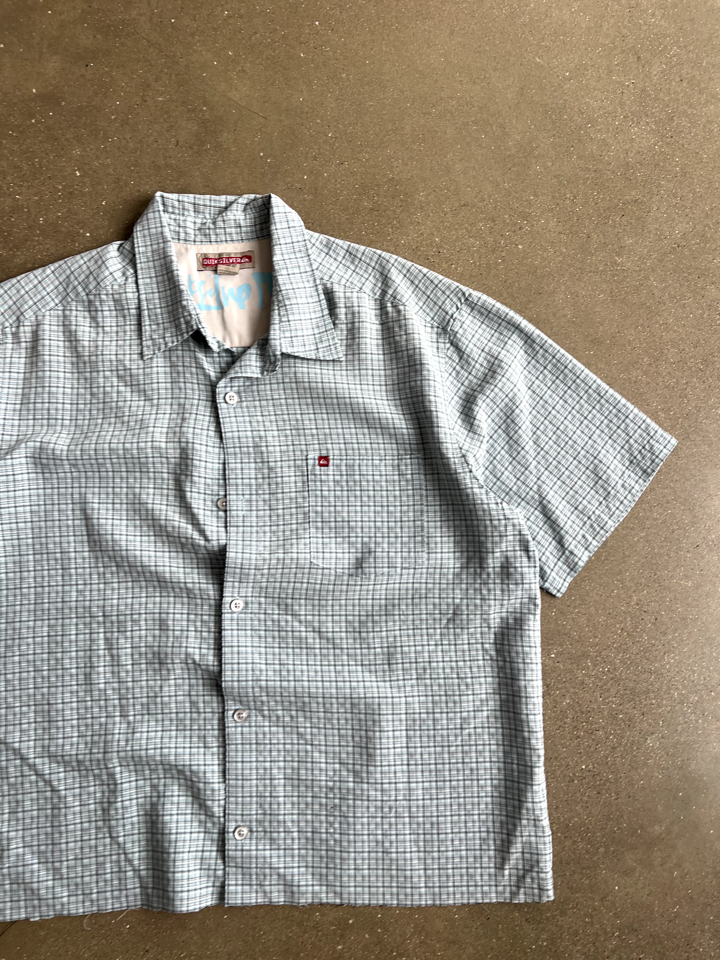 Vintage Blue Striped Button Up - XL